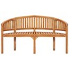 vidaXL Banana Bench, Indoor/Outdoor, Fine Sanded Finish, Solid Teak Wood 24.4"x59.4"x33.9" Brown - 4 of 4