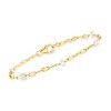 Ross-Simons 4mm Cultured Pearl and 18kt Gold Over Sterling Jewelry Set: 2 Lumachina-Chain Bracelets Size 7 - 4 of 4