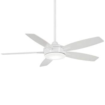 52" Minka Aire Modern Indoor Ceiling Fan with LED Light Remote Control White Etched Opal Glass for Living Room Kitchen Bedroom