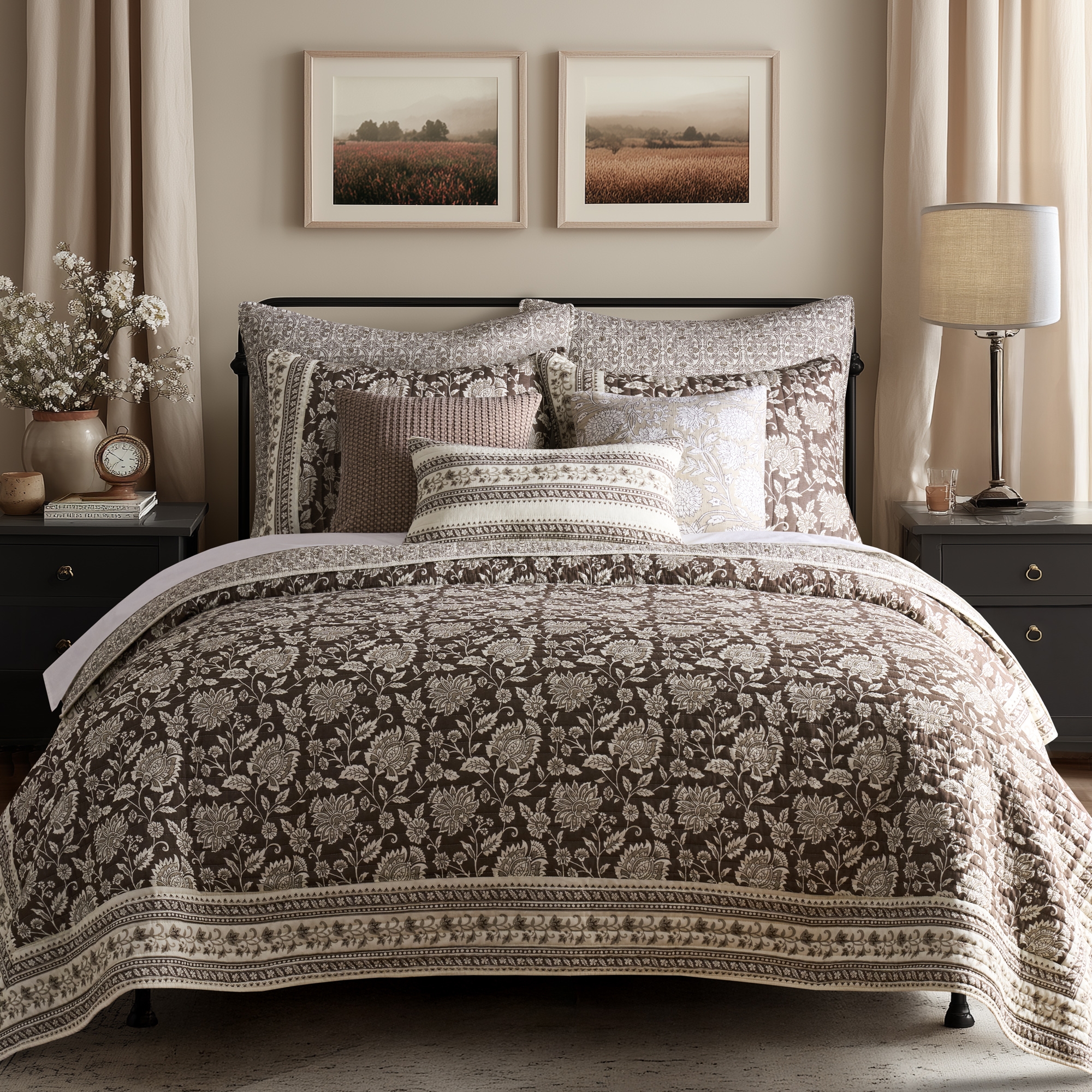 Adare Cocoa Full/Queen Quilt Set - Levtex Home