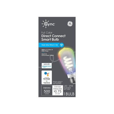 GE Bluetooth and Wi-Fi Enabled Edison Style CYNC Smart Full Color Light Bulb