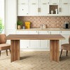 Lirago Kitchen Table with Large Tabletop Seats 4-6 Made of Engineered Wood for Dining Room or Office 31.5"Dx62.99"W x29.53"H Brown - 2 of 4