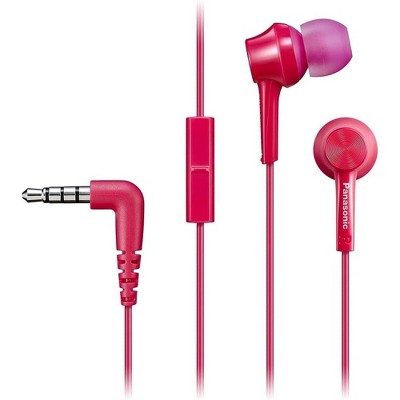 Panasonic - Smartphone Mic Headphone Jack Canal-Type in-Ear/Wired Headphones - Pink
