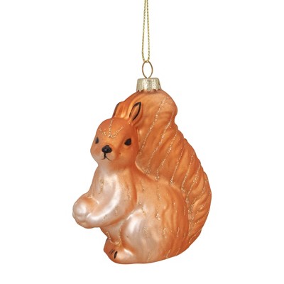 Northlight 4" Brown Squirrel Hanging Glass Christmas Ornament