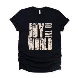 Joy To The World Block Distressed - Women's Short Sleeve Graphic T-Shirt - 1 of 4