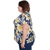 Alfred Dunner Women's Navy Floral Braided Crew Neck Top - 4 of 4