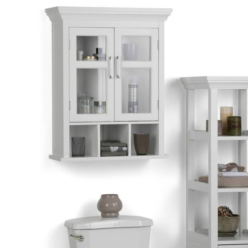 Hayes Two Door Wall Bath Cabinet with Cubbies White - WyndenHall, 3 of 12