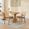Lyngins 2-Piece Louis Armless Dining Chairs with Square Rattan Backrest & Exquisitely Carved Solid Wood Frame, French Kitchen Chair for Living Room - 2 of 4