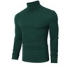 Men's Stretch Muscle Tshirts Turtleneck Long Sleeve Knit Tees Casual Slim Fit Basic Shirt Tops - 2 of 4
