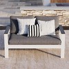 Heynemo 2-Seat Aluminum Outdoor Patio Loveseat Furniture Set With Faux Wooden, Aluminum Sofa Chair Conversation Furniture With Cushions - 3 of 4