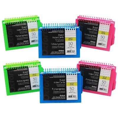 Oxford View Front Spiral Index Cards 3" x 5" Pack of 6 (ESS73138-6)