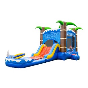 Herokiddo 14'x26' Ocean Shark Commercial Grade Lightweight Premium Bounce House Water Slide with Detachable Pool and Basketball Hoop - 1 of 4