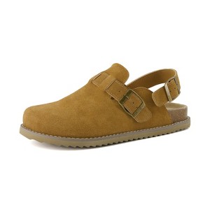 CUSHIONAIRE Brooklyn Women's Suede Clogs - Adjustable Slingback Clog Sandal with Buckle, Memory Foam, Wide Widths - 1 of 4
