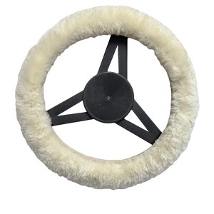 Natural Auto Sheepskin Steering Wheel Cover - 1 of 4