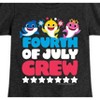Girls' - Baby Shark - Fourth Of July Crew Fitted Short Sleeve Graphic T-Shirt - 2 of 4