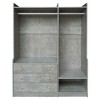 Open Wooden Armoire with 3 Drawers, Wardrobe Closet Storage Cabinet with Hang Racks for Bedroom - ModernLuxe - 4 of 4