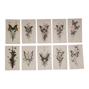 Unique Bargains Adult Realistic Halloween Fake Tattoos Gray Black 10 Pcs - 1 of 4