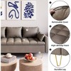 Modern 63.8" 3-Seater Sofa Couch in Light Brown Leather with Gold Metal Legs, Lift-Up Storage Compartment, Soft Foam Cushions & 2 Pillows - 4 of 4
