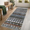 Washable Vintage Printed Rug Non Slip Low Pile Rug Soft Throw Floor Cover Foldable Indoor Carpet for Living Room Bedroom,Grey/2'x6' - 2 of 4