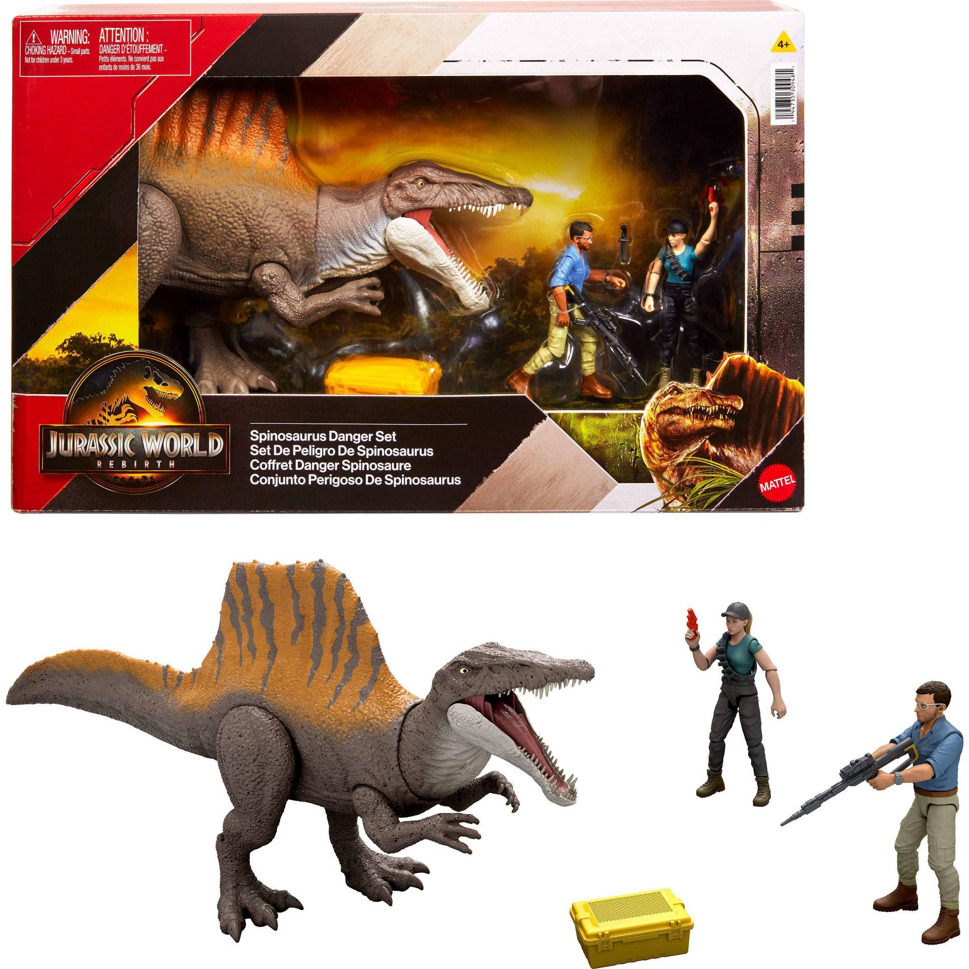 Jurassic World Rebirth Storypack with Exclusive Spinosaurus, 2 Human Figures & Accessories