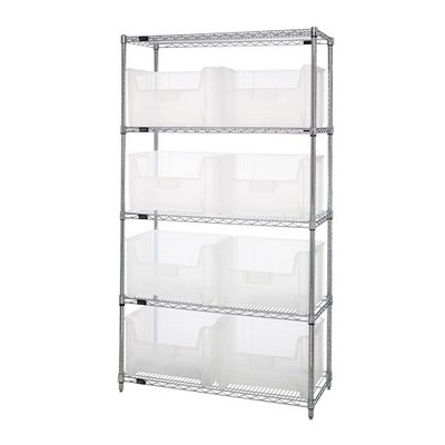 Quantum Storage Systems Container, Stacking, 15-1/4" X 19-7/8" X 12-7/16", Injection Molded High Density