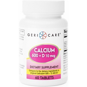 Gericare Calcium 600mg + D400IU Tablet, 60 Ct - 1 of 4