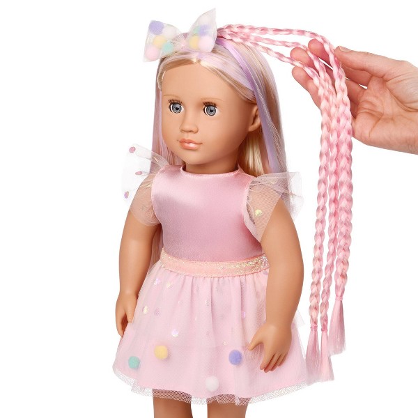 Muñeca Our Generation Amara 18" con cabello que crece, clips para el cabello y libro de peinados 2