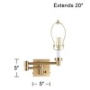 Barnes and Ivy Alta Vintage Swing Arm Wall Lamp Warm Antique Brass Gold Plug-in Light Fixture for Bedroom Bedside Living Family Room Reading House - 4 of 4