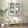 NicBex Bookshelf with Cabinet & Metal Frame Bookcases for Living Room Home Office - 2 of 4