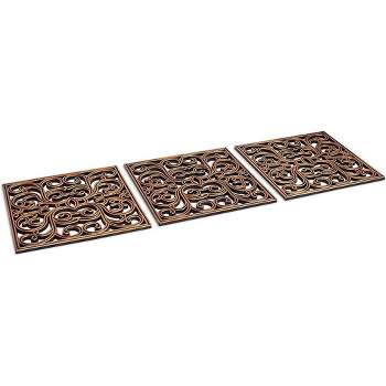 BirdRock Home Rubber Stepping Stone Tiles - 15 x 15" - Set of 3 - Copper