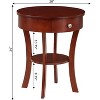HomeStock Belmont 1 Drawer End Table with Shelf Storage Nightstand Solid Rubberwood Veneer Drawer and Bottom Shelf for Living Room Décor - 4 of 4