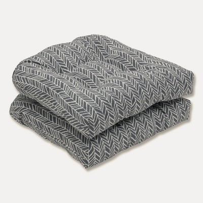2pk Outdoor/Indoor Herringbone Wicker Seat Cushions - Pillow Perfect