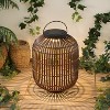 JONATHAN Y Nara Modern Global Faux Rattan Integrated Indoor/Outdoor LED Solar Powered Lantern - 2 of 4