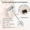 6 Pairs Flat Back Stud Earrings: Titanium & Surgical Steel CZ Set (2-8mm) for Sensitive Ears - 2 of 4