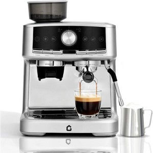 20 Bar Espresso Machine with Grinder, 30 Grind Settings & Milk Frother, 1.5L Removable Water Tank, Adjustable Shot Volume for Home/Office - 1 of 4