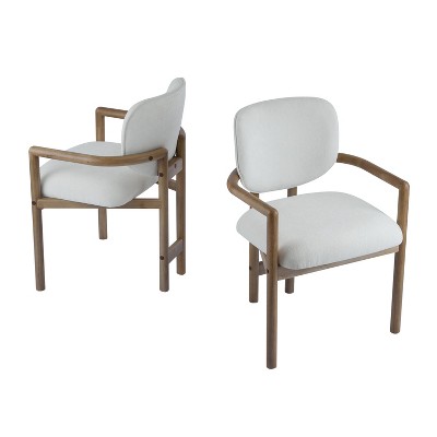 Vynxaria White Dining Chair Set of 2