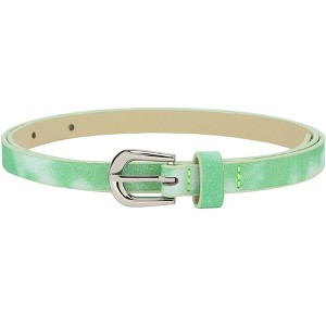 INSPIRE CHIC Women's Shinny Sparkly Bling Extra Thin Skinny PU Leather Waist Belts 1 Pc - 1 of 4