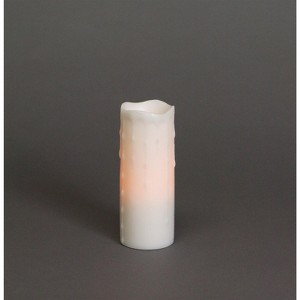 Set of 3 LED Dripping Wax Pillars – 3"D x 8"H – White Flameless Candles for Indoor Decor By Melrose - 1 of 3