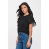 WEST K Women's Serena Crew Neck Georgette Tulip Sleeve T-Shirt - image 3 of 4