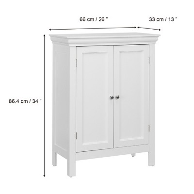 White Two-Door Cabinet with Adjustable Shelving