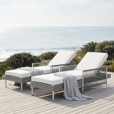 GDFStudio Jacinta Outdoor Weather Resistant Rattan and Metal Chaise ...