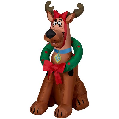 Gemmy Christmas Airblown Inflatable Scooby Doo as Reindeer WB, 3 ft Tall, Multicolored