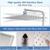 PAGED Square Rainfall Shower Head High Pressure Shower Heads with Adjustable Shower Head Arm for Bathroom - 2 of 4