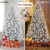 Flocked Christmas Tree with 100 Warm White Incandescent Lights ¨C Snowy Artificial Holiday Tree with 234 Tips and Sturdy Metal Stand for Home - 2 of 4