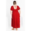 Women's Plus Size Mila Plain Dress - crimson | CITY CHIC - 2 of 4