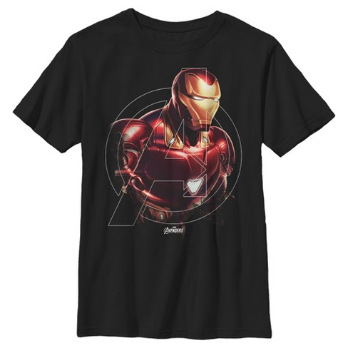 Boy\'s Marvel Man Avengers: Portrait Endgame Target Iron T-shirt 