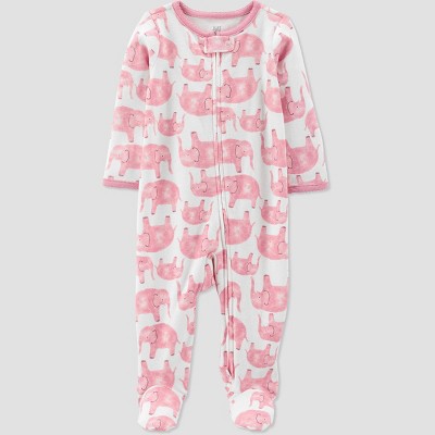 Carter's Just One You® Baby Girls' Elephant Footed Pajama - Pink Newborn