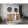Vynxaria 72 in. Double Freestanding Glossy White Imitation Oak Plywood Bath Vanity with White Ceramic Top KD-PACKING Ready to Assemble - 2 of 4