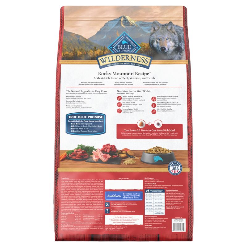 Blue Buffalo Wilderness Adult Dry Dog Food with Beef Flavored - 28lbs, 3 of 13