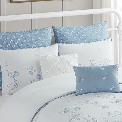Adeline King Size Blue Floral Comforter Set